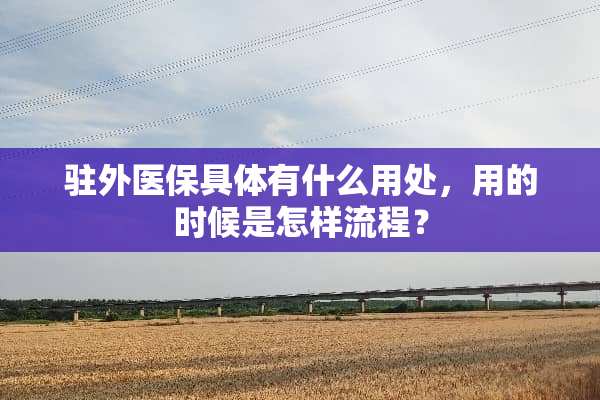 驻外医保具体有什么用处，用的时候是怎样流程？