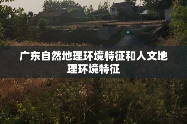 广东自然地理环境特征和人文地理环境特征