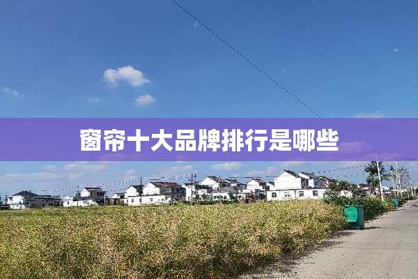 窗帘十大品牌排行是哪些