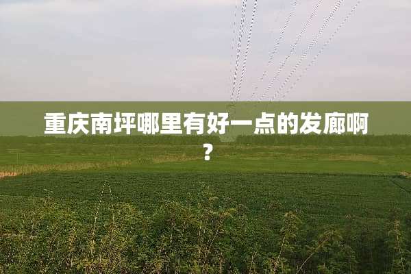 重庆南坪哪里有好一点的发廊啊？