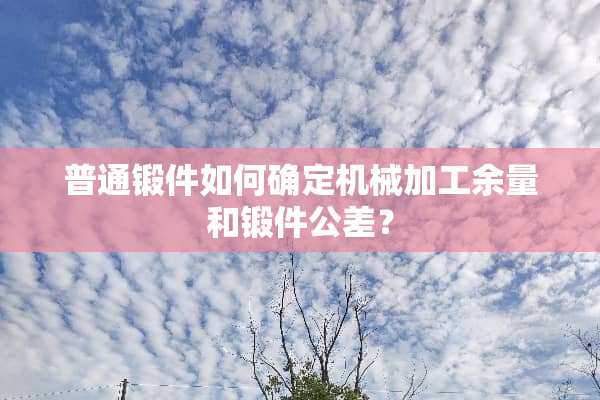 普通锻件如何确定机械加工余量和锻件公差？