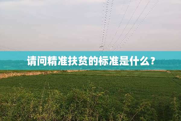 请问精准扶贫的标准是什么？