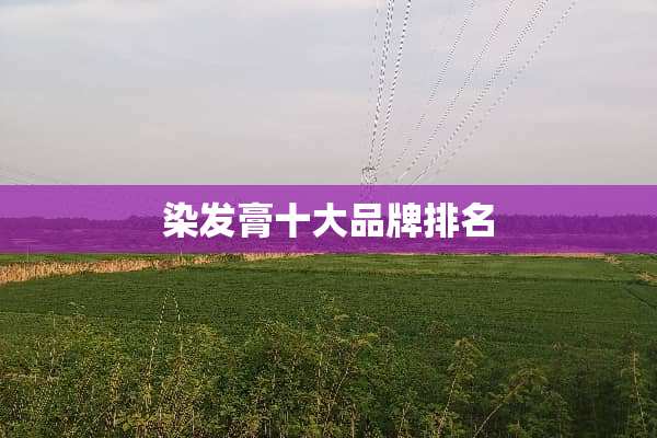 染发膏十大品牌排名