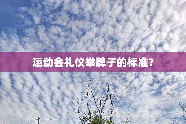 运动会礼仪举牌子的标准？