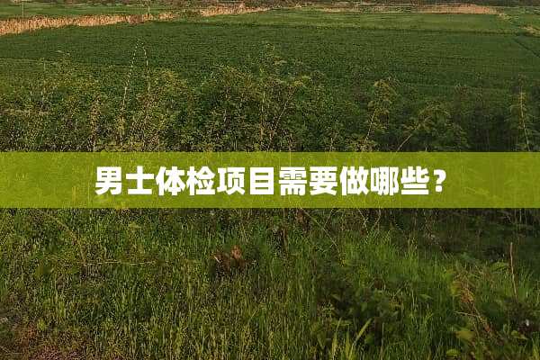 男士体检项目需要做哪些？