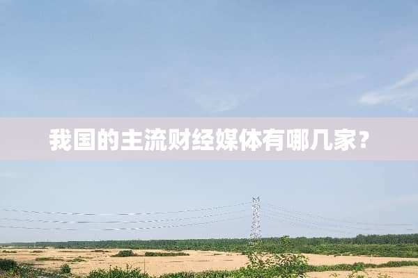 我国的主流财经媒体有哪几家？