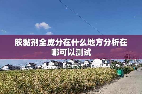 胶黏剂全成分在什么地方分析在哪可以测试