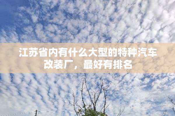 江苏省内有什么大型的特种汽车改装厂，最好有排名