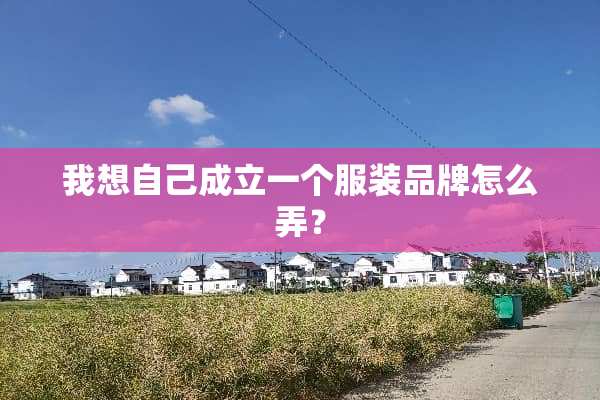 我想自己成立一个服装品牌怎么弄？