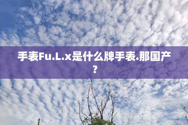 手表Fu.L.x是什么牌手表.那国产？