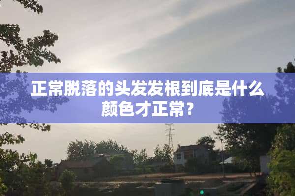 正常脱落的头发发根到底是什么颜色才正常？