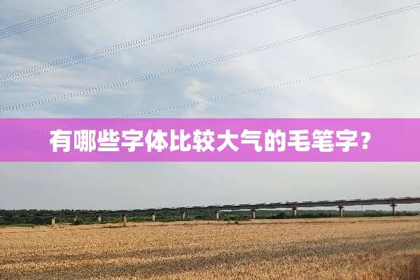 有哪些字体比较大气的毛笔字？