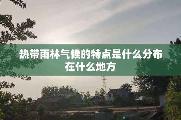 热带雨林气候的特点是什么分布在什么地方