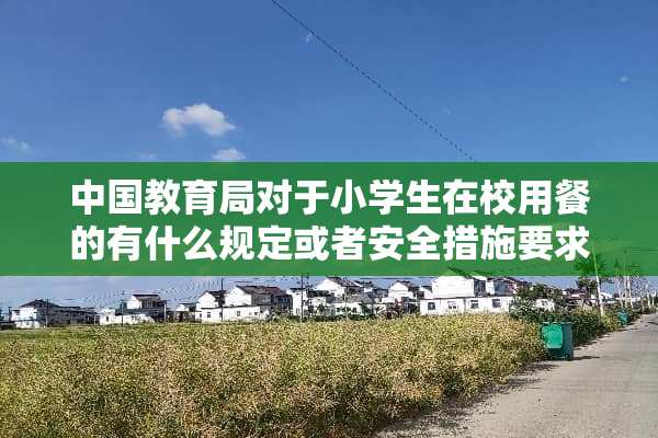 中国教育局对于小学生在校用餐的有什么规定或者安全措施要求小学生是必须在校用餐么