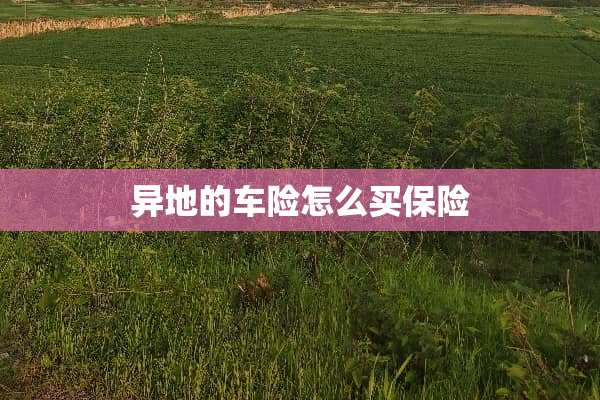 异地的车险怎么买保险