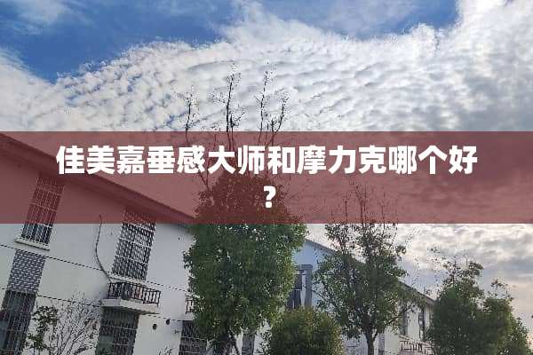 佳美嘉垂感大师和摩力克哪个好？
