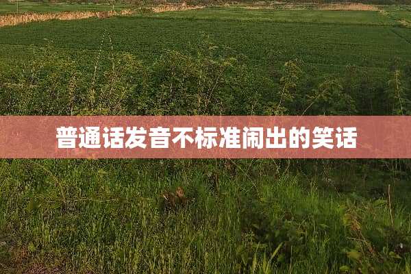 普通话发音不标准闹出的笑话