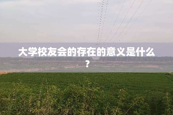 大学校友会的存在的意义是什么？