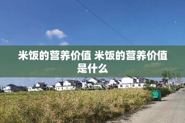 米饭的营养价值 米饭的营养价值是什么