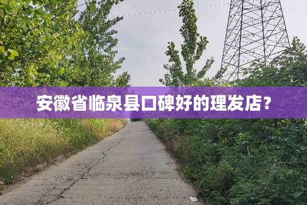 安徽省临泉县口碑好的理发店？