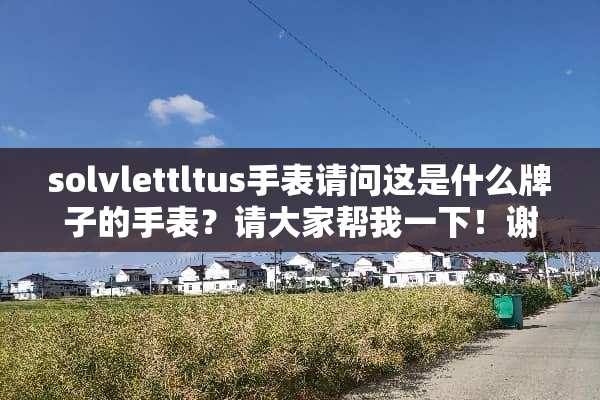 solvlettltus手表请问这是什么牌子的手表？请大家帮我一下！谢谢！