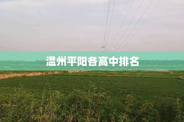 温州平阳各高中排名