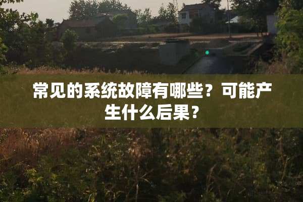常见的系统故障有哪些？可能产生什么后果？