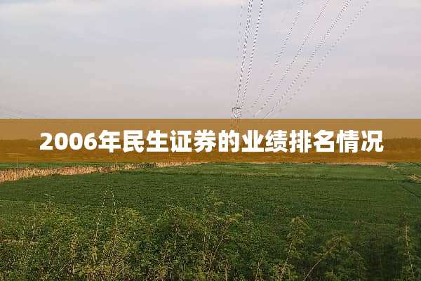 2006年民生证券的业绩排名情况