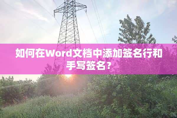如何在Word文档中添加签名行和手写签名？