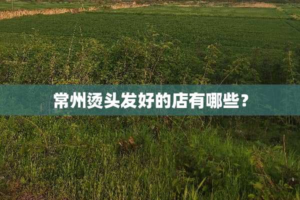 常州烫头发好的店有哪些？