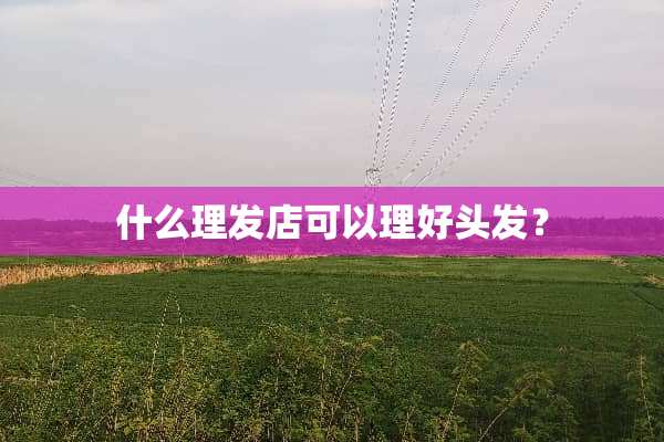什么理发店可以理好头发？