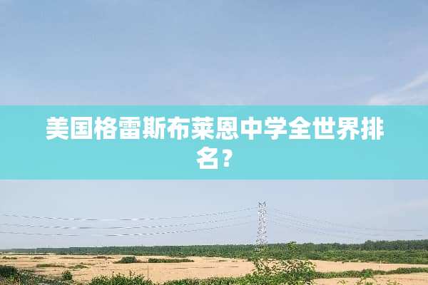 美国格雷斯布莱恩中学全世界排名？