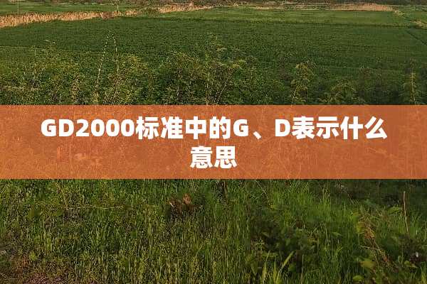 GD2000标准中的G、D表示什么意思