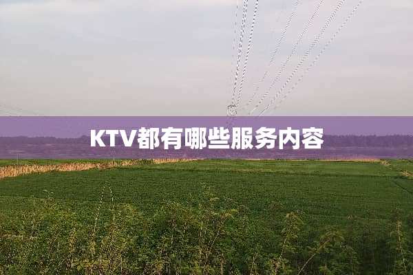 KTV都有哪些服务内容