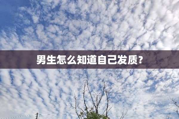 男生怎么知道自己发质？