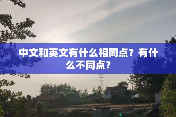 中文和英文有什么相同点？有什么不同点？