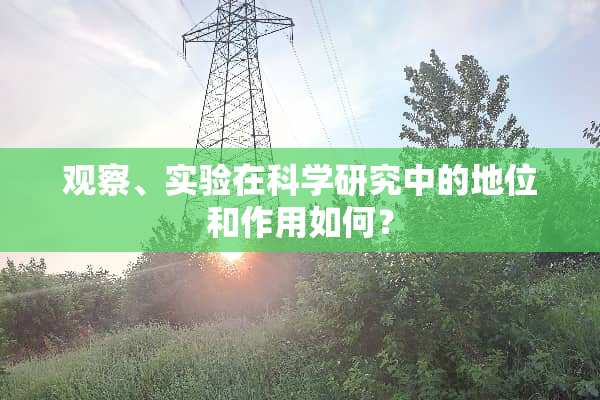 观察、实验在科学研究中的地位和作用如何？
