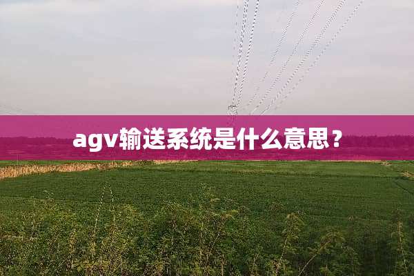 agv输送系统是什么意思？