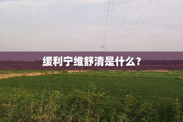 缓利宁维舒清是什么？