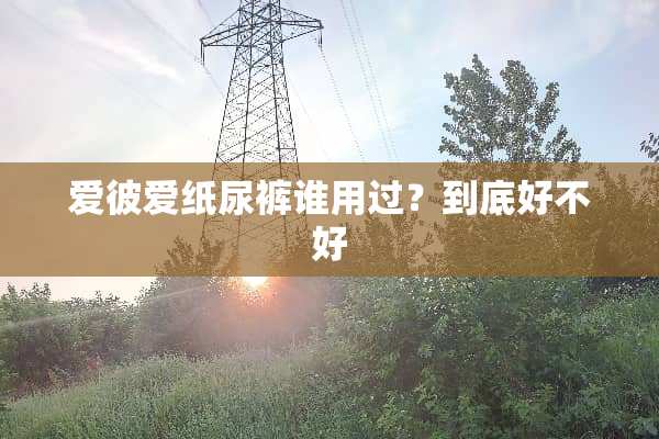 爱彼爱纸尿裤谁用过？到底好不好
