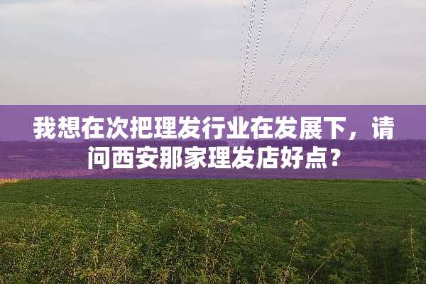 我想在次把理发行业在发展下，请问西安那家理发店好点？