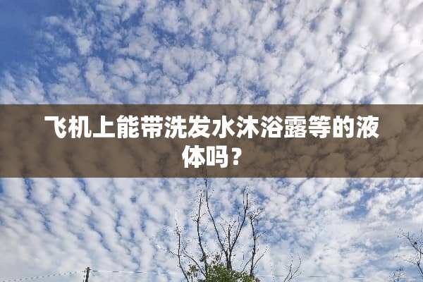 飞机上能带洗发水沐浴露等的液体吗？