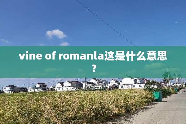 vine of romanla这是什么意思？