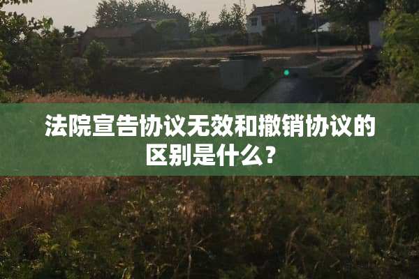 法院宣告协议无效和撤销协议的区别是什么？