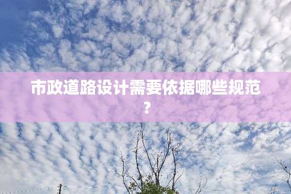 市政道路设计需要依据哪些规范？