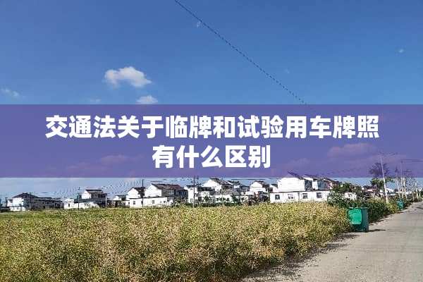 交通法关于临牌和试验用车牌照有什么区别
