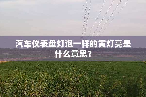 汽车仪表盘灯泡一样的黄灯亮是什么意思？