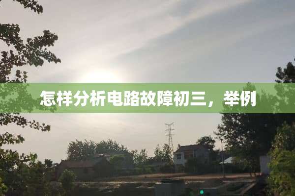 怎样分析电路故障初三，举例