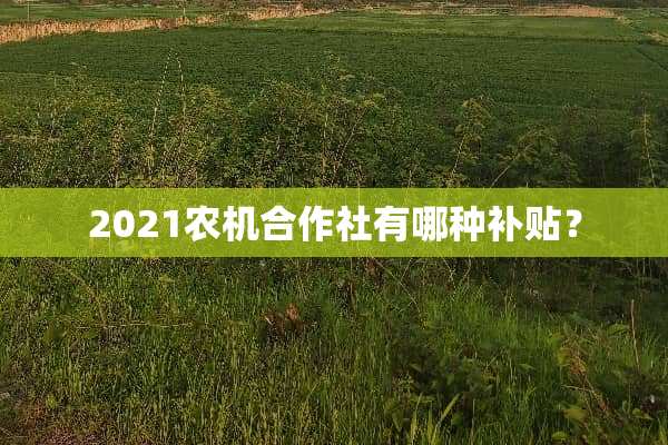 2021农机合作社有哪种补贴？