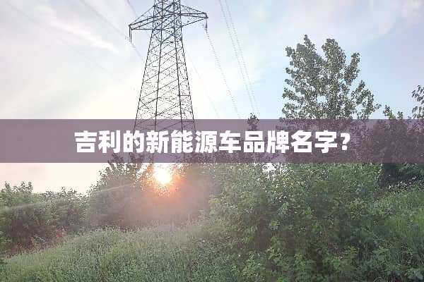 吉利的新能源车品牌名字？